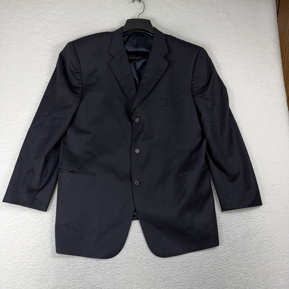 Burberry London Men's Blazer Suit Jacket Wool Navy Blue Size 48 R